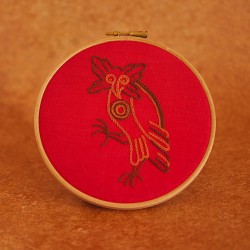 La chouette : Kit de broderie médiévale pour débutant
