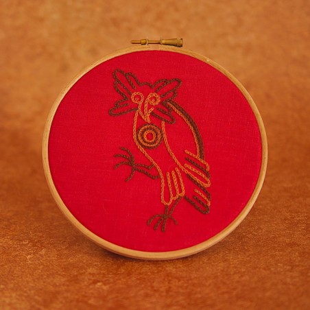 La chouette : Kit de broderie médiévale pour débutant