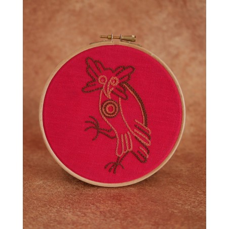 La chouette : Kit de broderie médiévale pour débutant