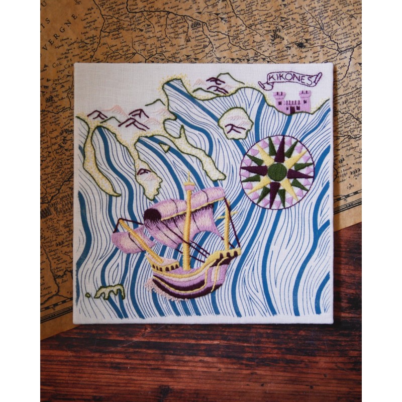 Kit de broderie d'une carte marine ancienne