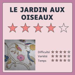 Kit de broderie blanche : Le Jardin aux oiseaux