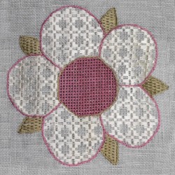 Kit de broderie blanche : La Rose