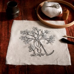 Kit de découverte de la broderie noire renaissance : arbre de vie