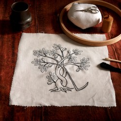 Kit de broderie noire : l'arbre de vie